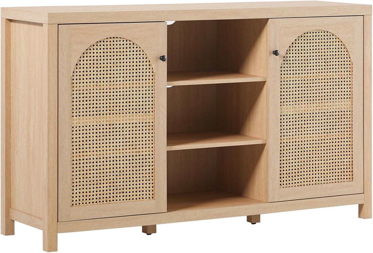 Modern 70" Reeded Sideboard, Credenza with Doors for Kitchen, Dining Room, Media and Game Storage, Buffet Cabinet